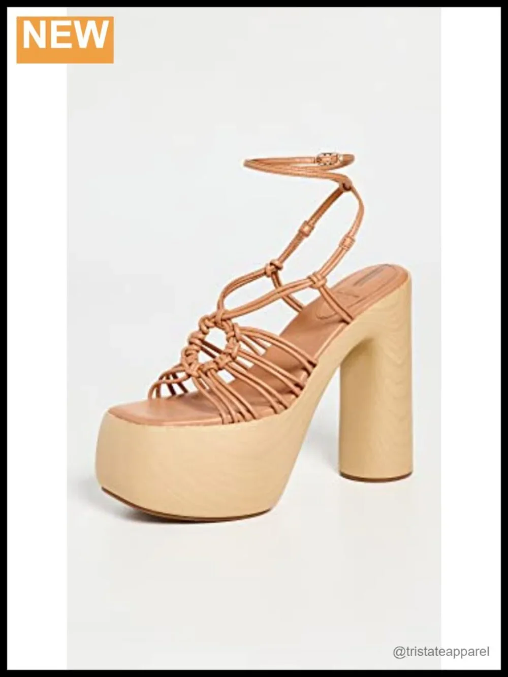 Platform Heeled Sandals Faux Leather Ankle Strap Formal